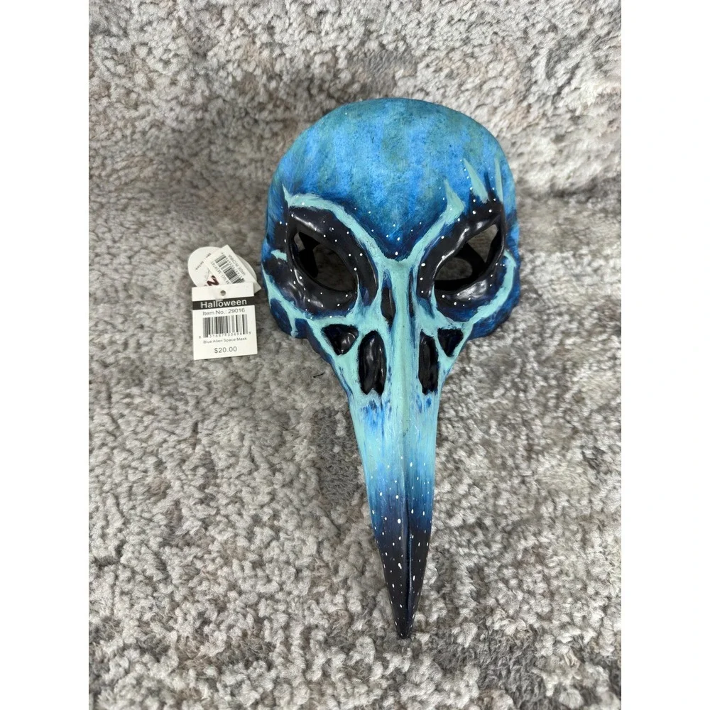 Horned Skull Feathered Gothic Halloween Masquerade Mask Multi Colored Lot of 6